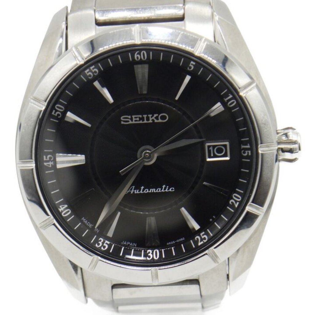 Seiko Presage Black Dial Date Automatic Stainless Steel Band Watch
